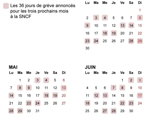 Календарь забaстовок транспортной компании SNCF на май-июнь Франции