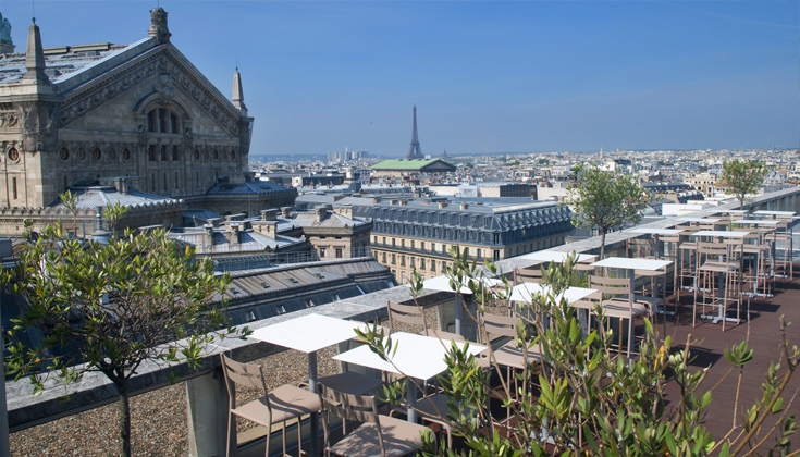 Крыши Галереи Лафайет в Париже