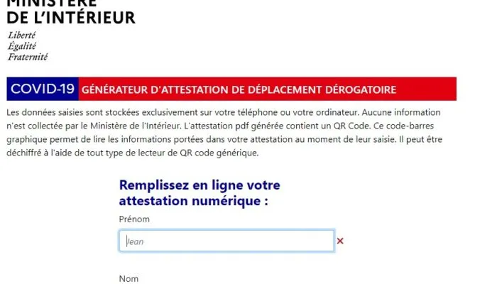 Разрешение на выход из дома во Франции теперь доступно в электронном формате