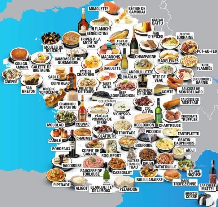 Блюда Французской Кухни (+33) Регионы - PrivetFrance.com